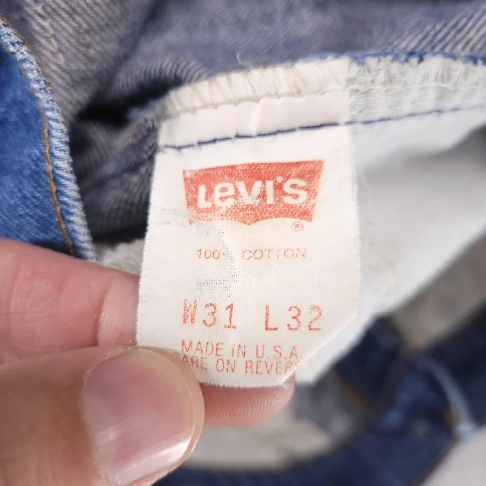 VTG Levis 517 Jeans Mens 31x32 Blue Slim Bootcut Orange Tab 80s Made In USA
